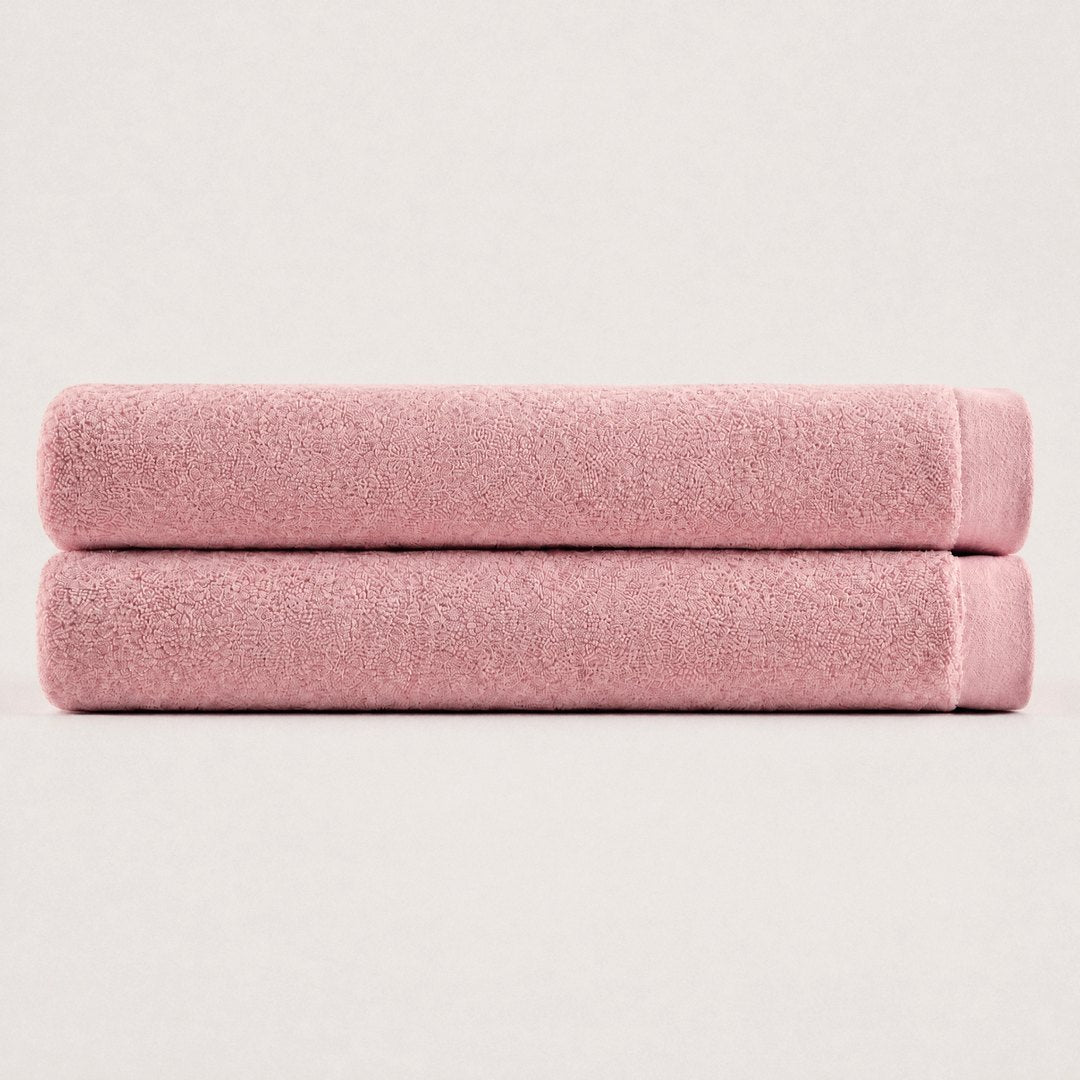 Heavyweight Cotton Bath Sheets pack (Coral Pink)