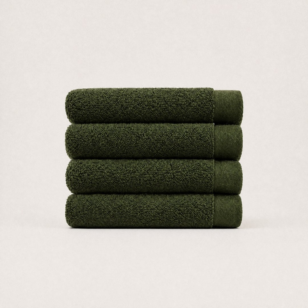 Heavyweight Cotton Washcloths pack (Olive Green)
