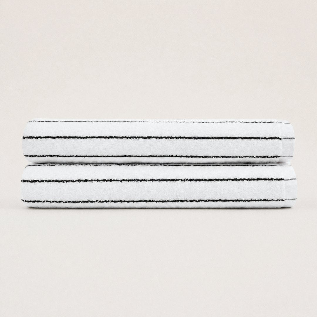 Ultrasoft 100% Cotton Bath Sheets pack (Cloud White & Black)