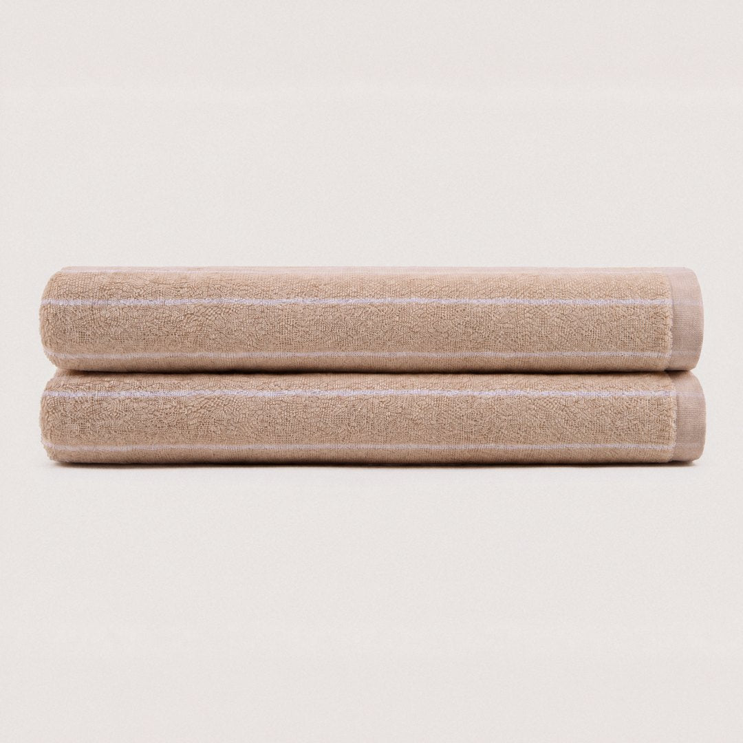 Ultrasoft 100% Cotton Bath Sheets pack (Sand & White)