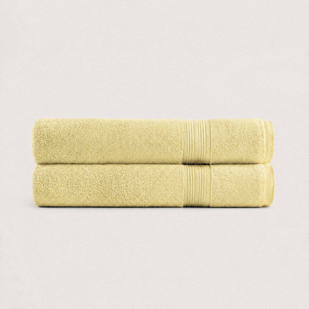 Ultrasoft Cotton Bath Towels pack (Butter Yellow)