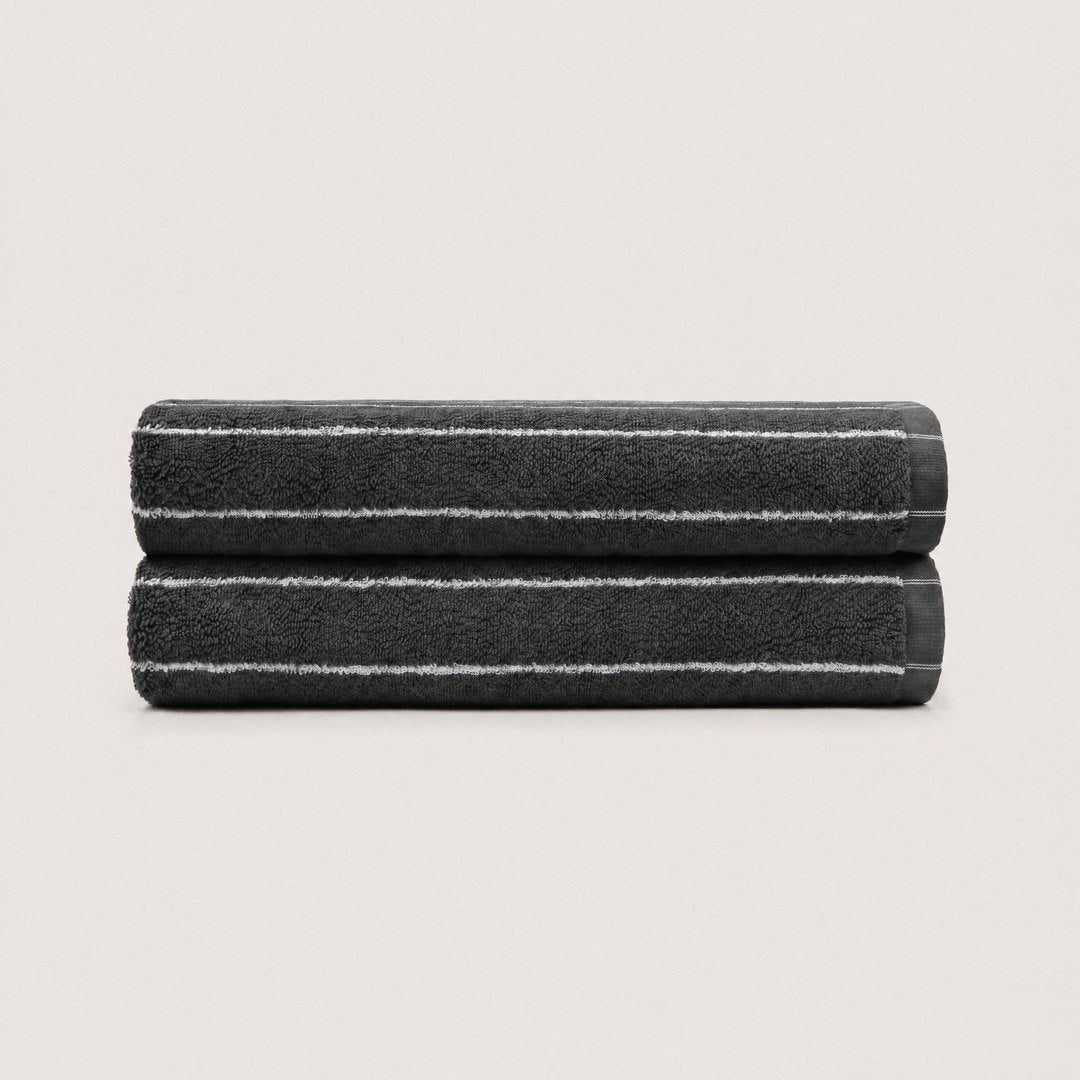 Ultrasoft Cotton Bath Towels pack (Charcoal & White)