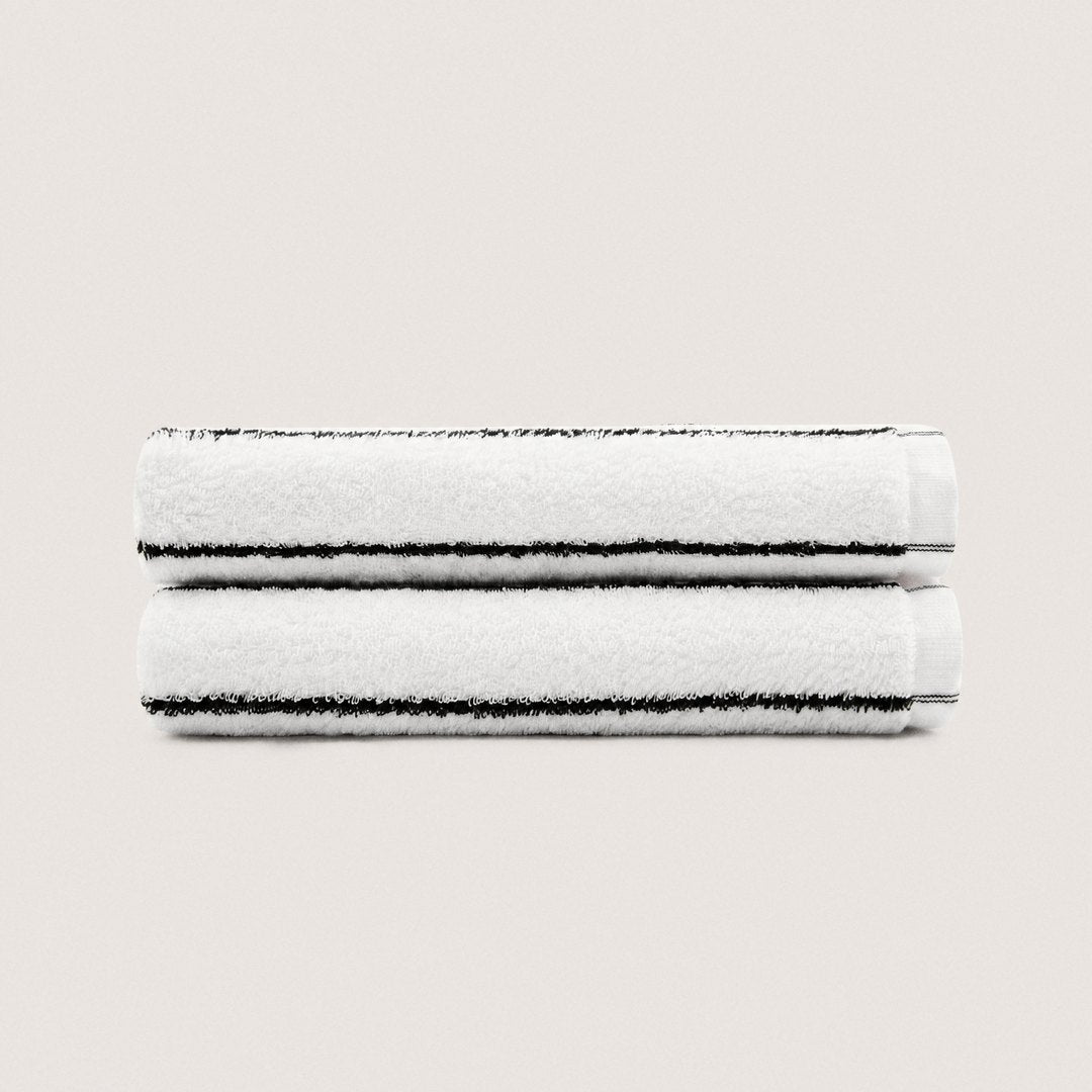 Ultrasoft 100% Cotton Hand Towels pack (Cloud White & Black)