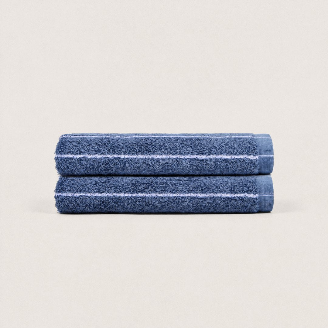 Ultrasoft 100% Cotton Hand Towels pack (Lapiz Blue & White)