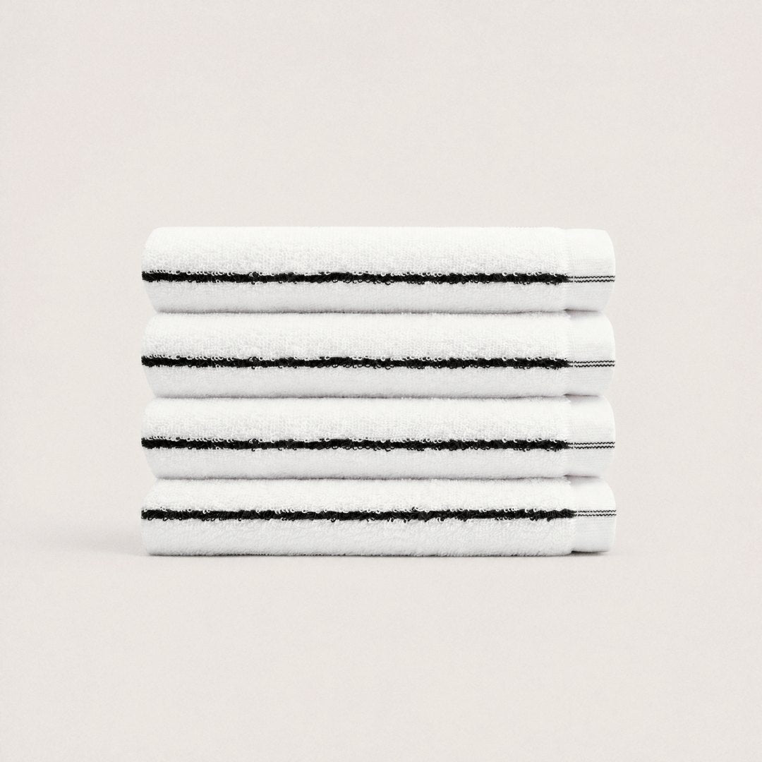 Ultrasoft 100% Cotton Washcloths pack (Cloud White & Black)