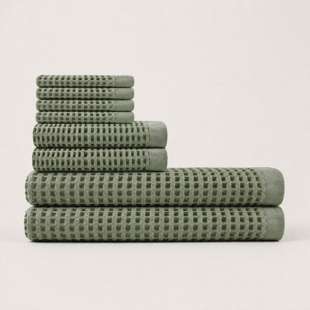 Cotton Waffle Bath Bundle pack (Sage)