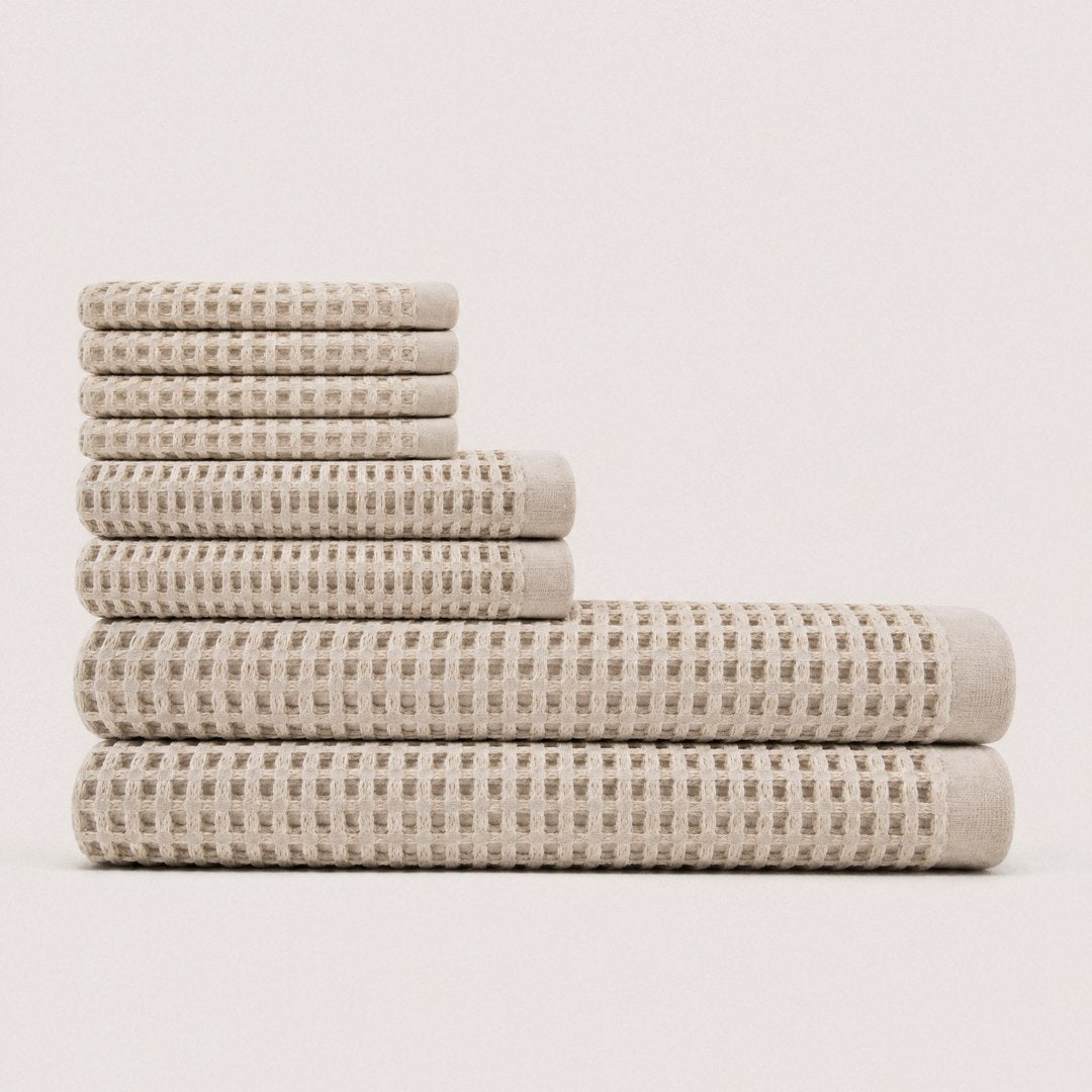 Cotton Waffle Bath Bundle pack (Sand)