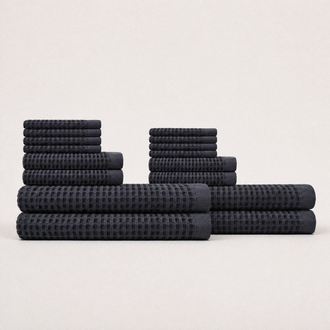 Cotton Waffle Family Bundle pack (Charcoal)
