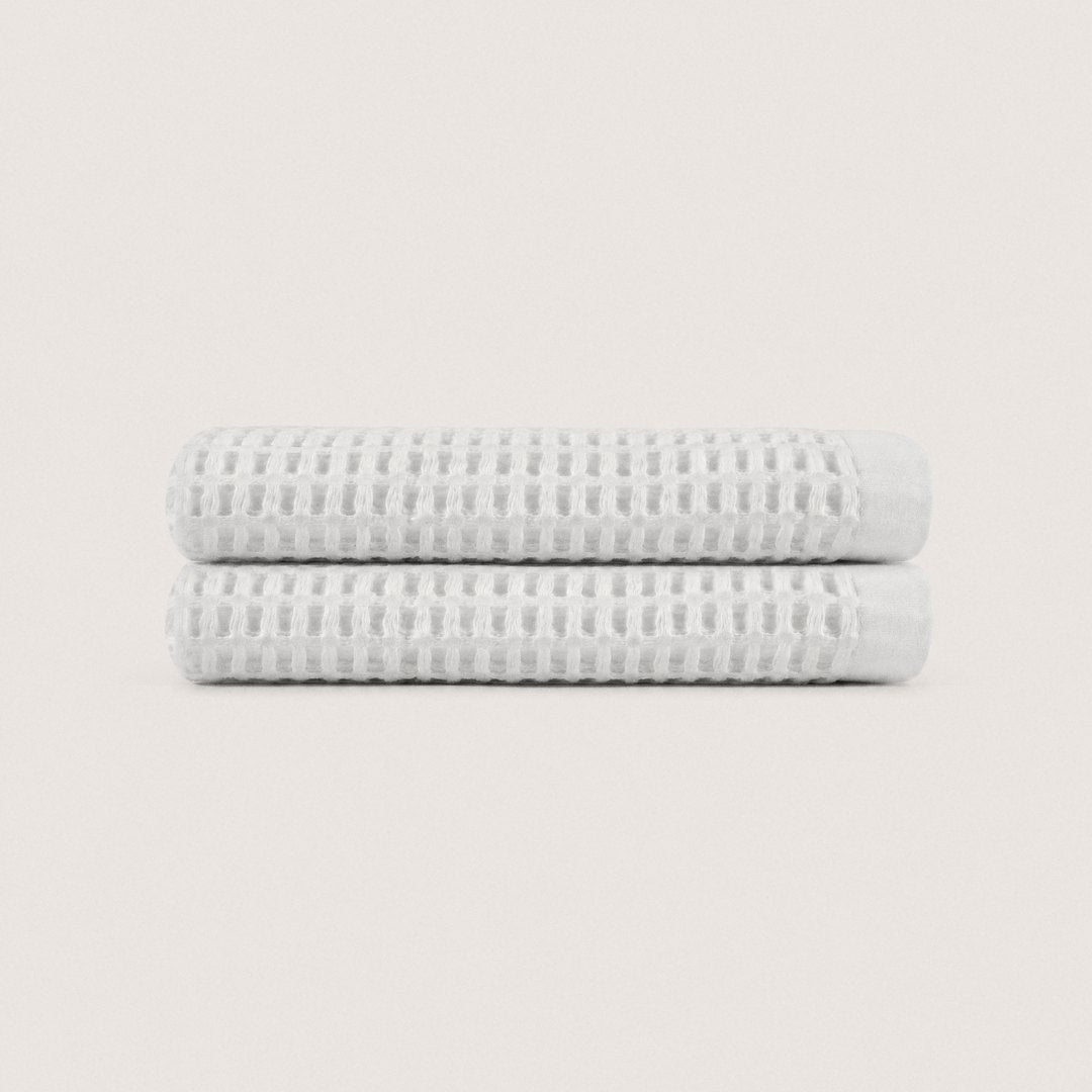 Cotton Waffle Hand Towels pack (Cloud White)