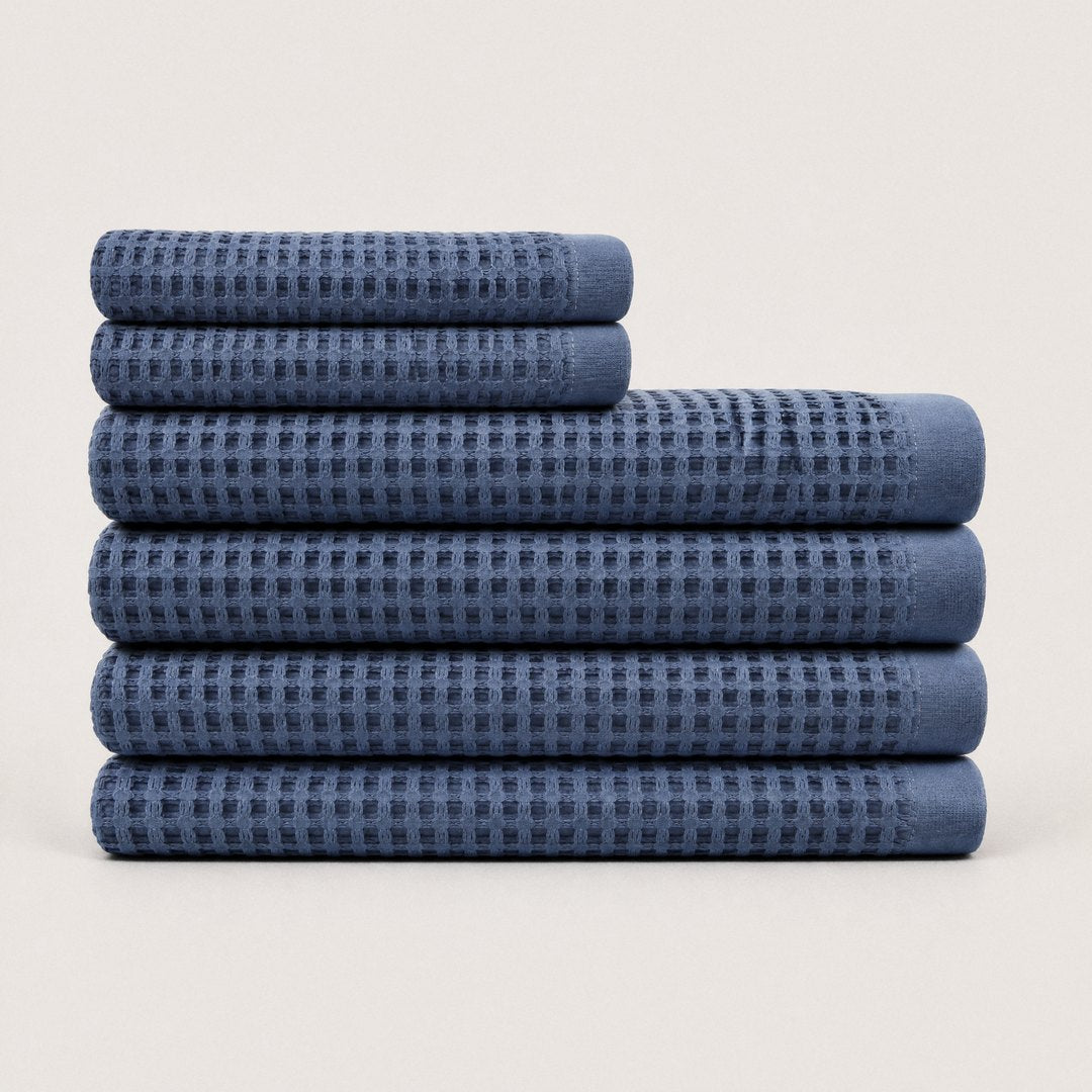 Cotton Waffle Spa Bundle pack (Lapiz Blue)