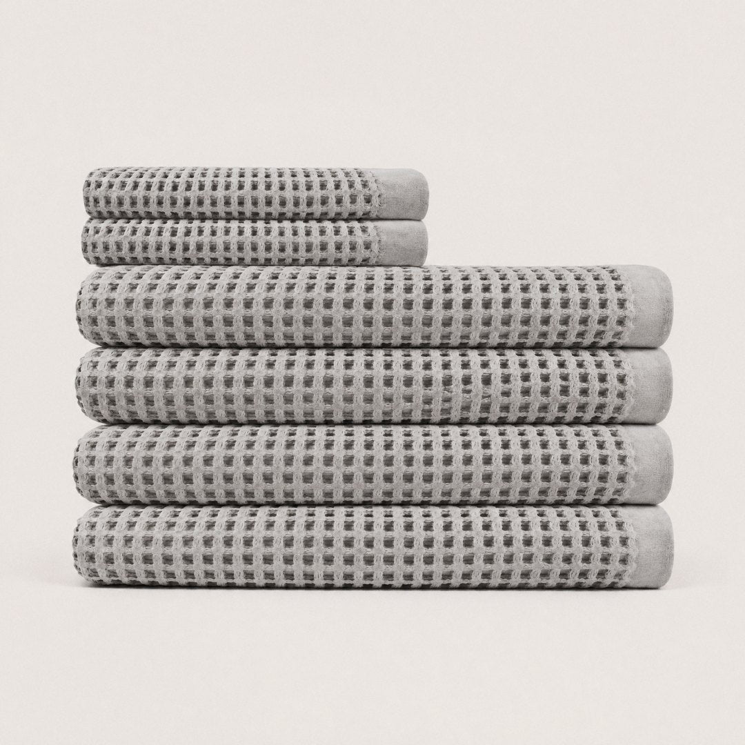 Cotton Waffle Spa Bundle pack (Stone Grey)