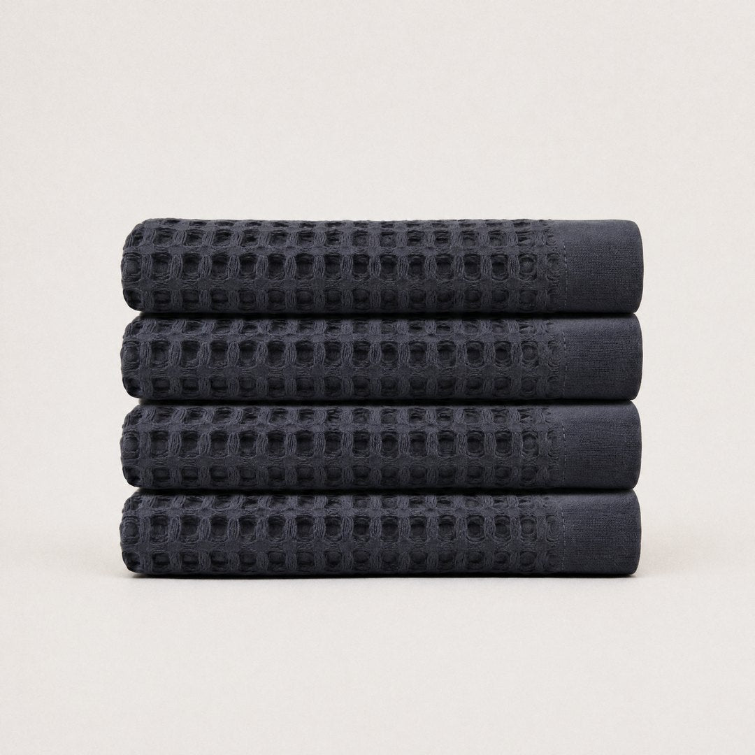 Cotton Waffle Washcloths pack (Charcoal)