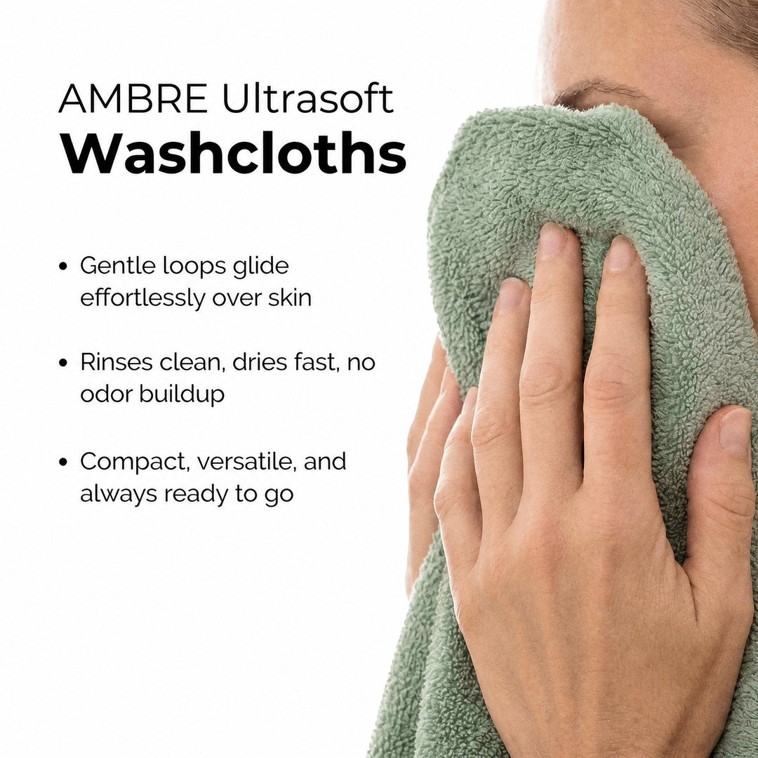 Ambre Ultrasoft washcloths benefits (Sage)