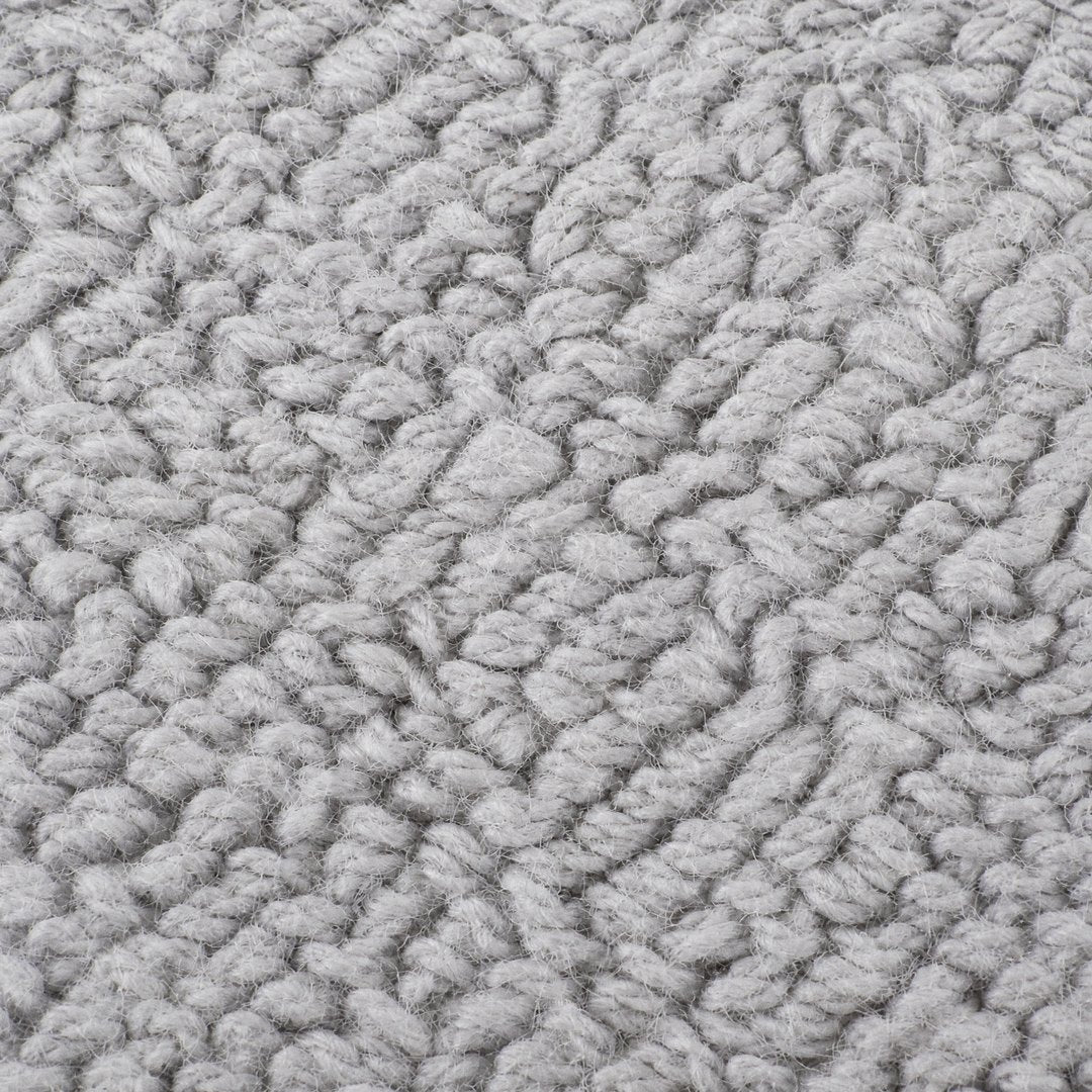 Cotton Bath Mat pile macro (Stone Grey)