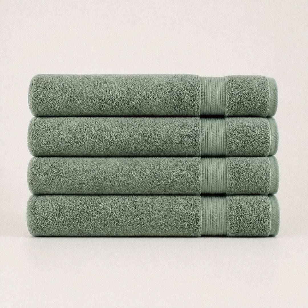 Four folded Ultrasoft bath sheets (Sage)