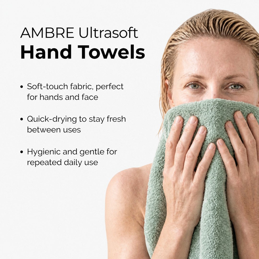 Ambre Ultrasoft hand towels benefits (Sage)