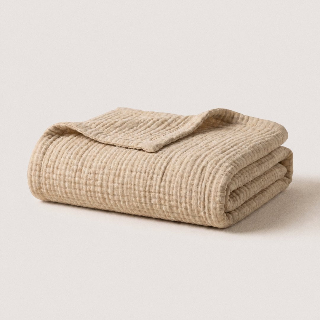 Cotton Muslin Blanket (1+1 Free) (Sand)