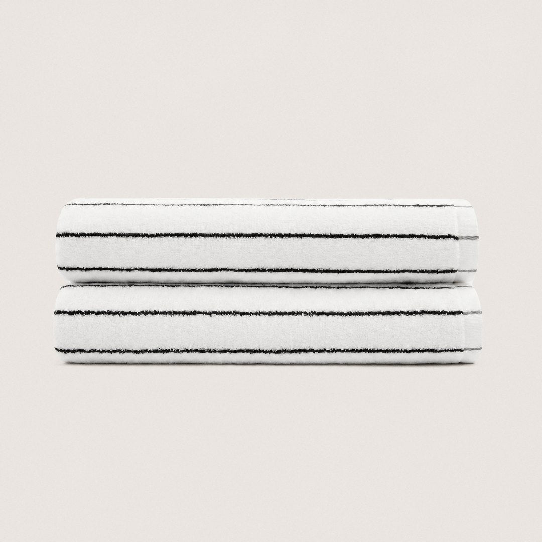 Ultrasoft Cotton Bath Towels pack (Cloud White & Black)