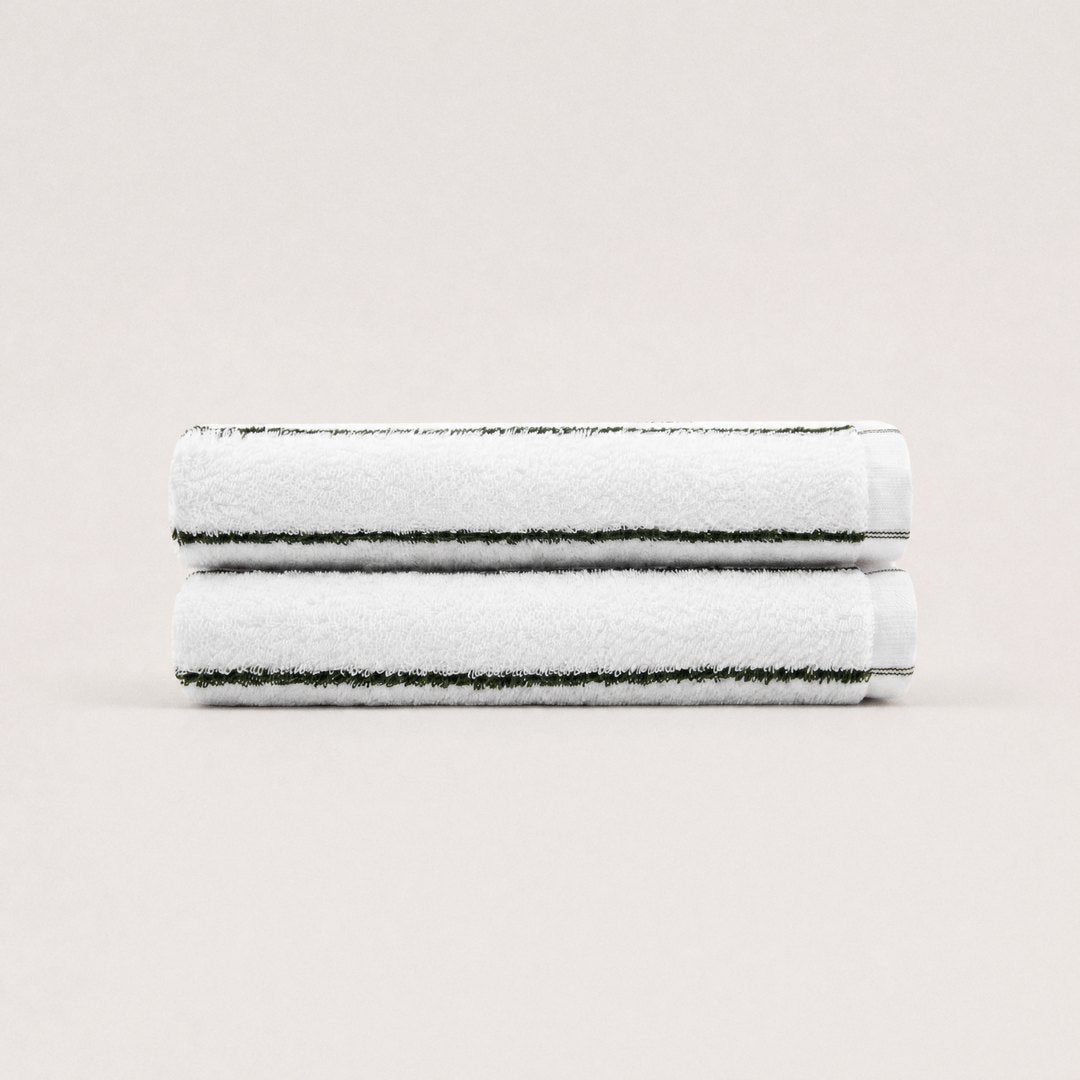 Ultrasoft 100% Cotton Hand Towels pack (Cloud White & Olive Green)