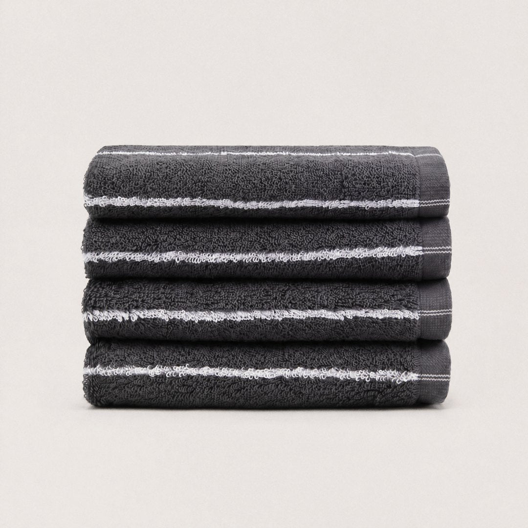 Ultrasoft 100% Cotton Washcloths pack (Charcoal & White)
