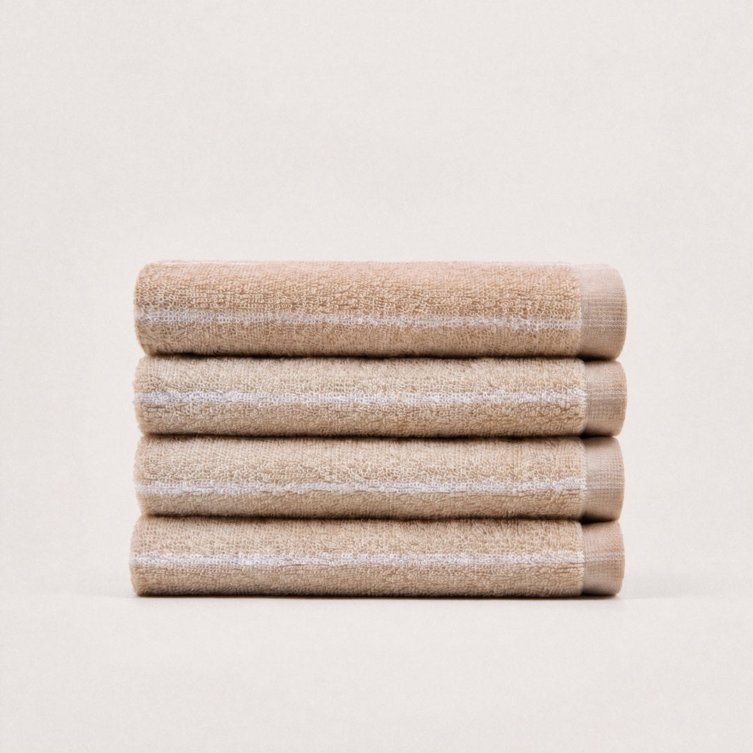 Ultrasoft 100% Cotton Washcloths pack (Sand & White)