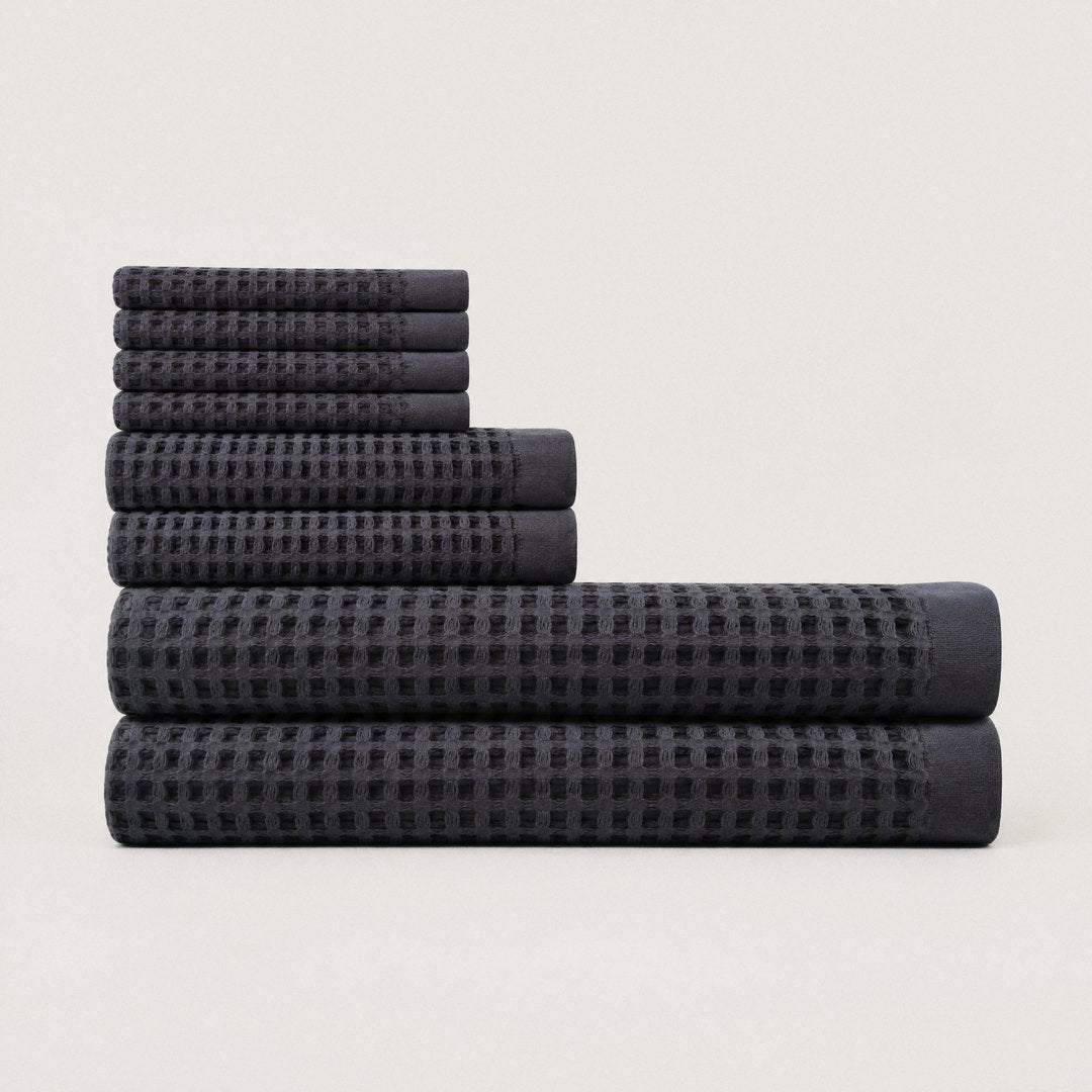 Cotton Waffle Bath Bundle pack (Charcoal)