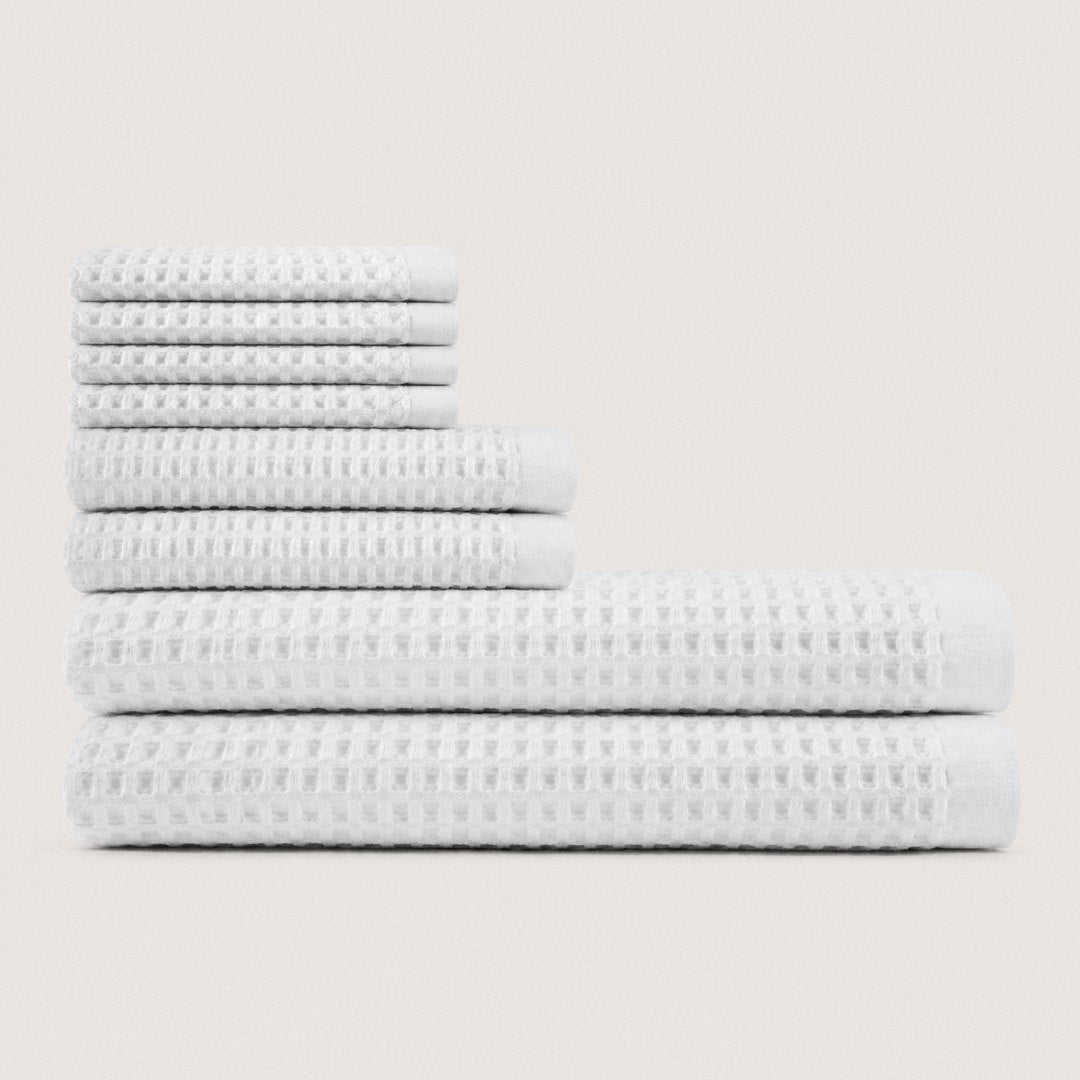 Cotton Waffle Bath Bundle pack (Cloud White)