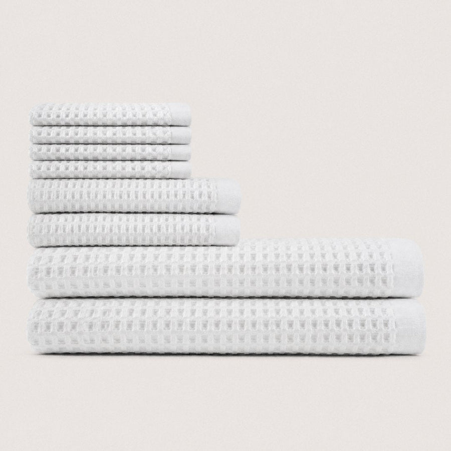 Cotton Waffle Bath Bundle pack (Cloud White)