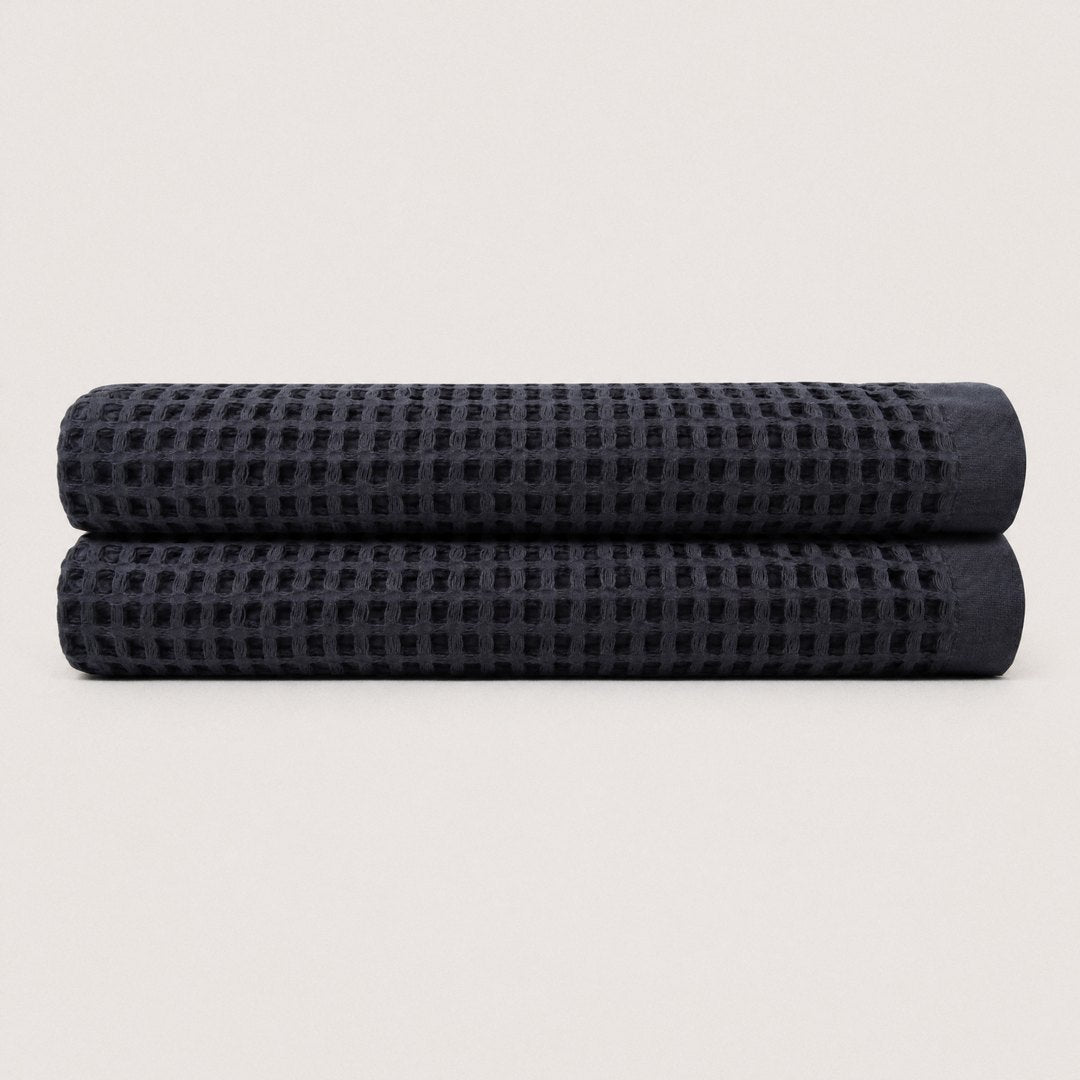 Cotton Waffle Bath Sheets pack (Charcoal)