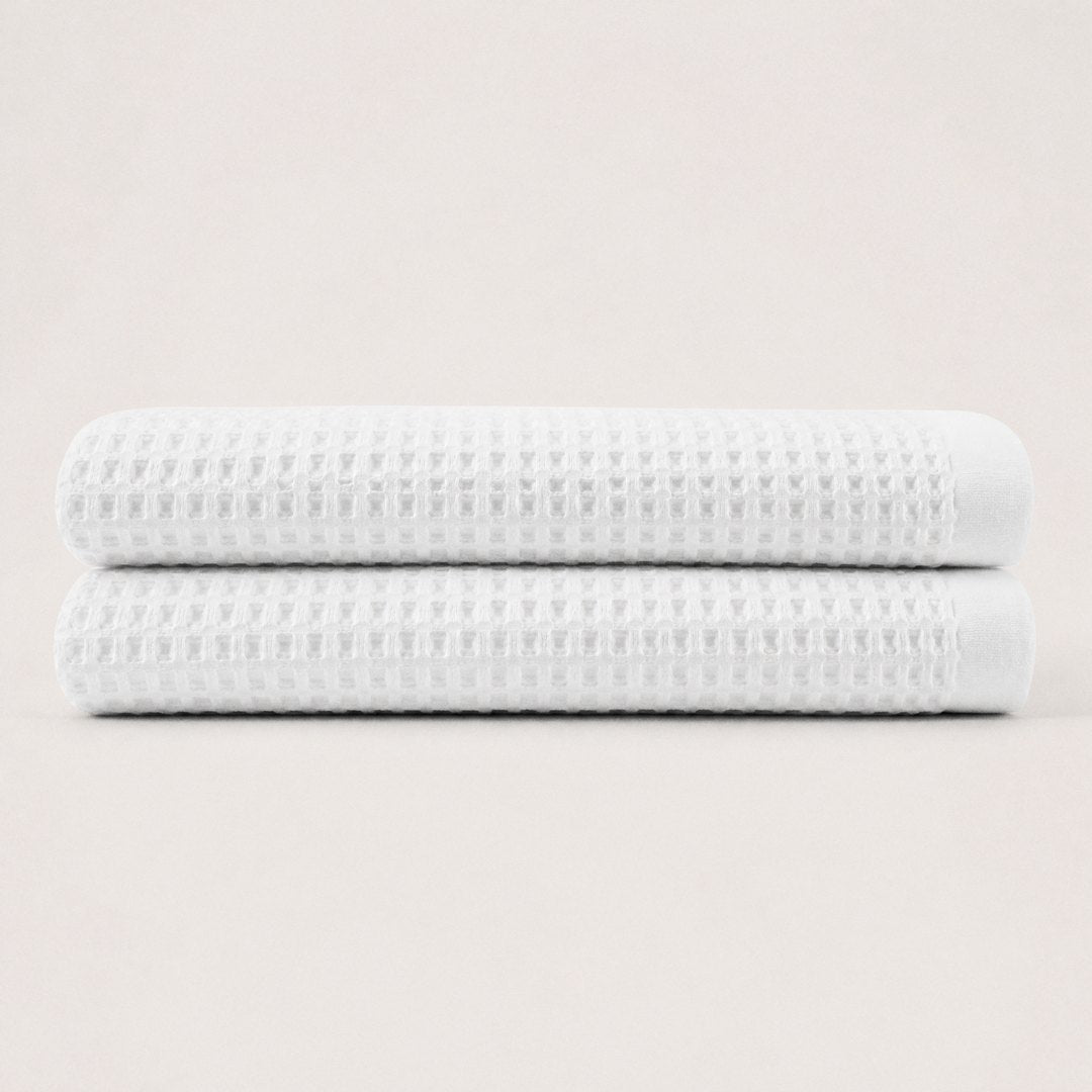 Cotton Waffle Bath Sheets pack (Cloud White)