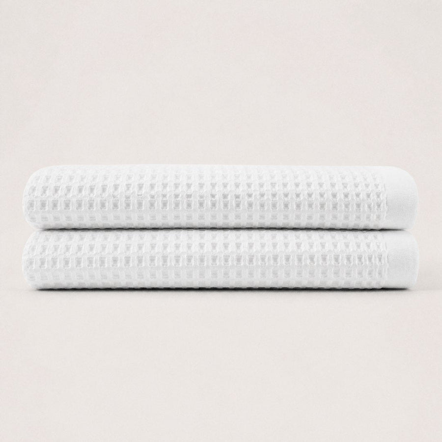 Cotton Waffle Bath Sheets pack (Cloud White)