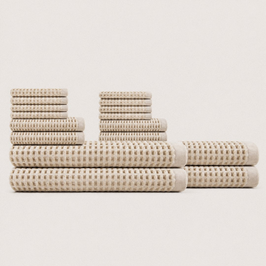 Cotton Waffle Family Bundle pack (Sand)