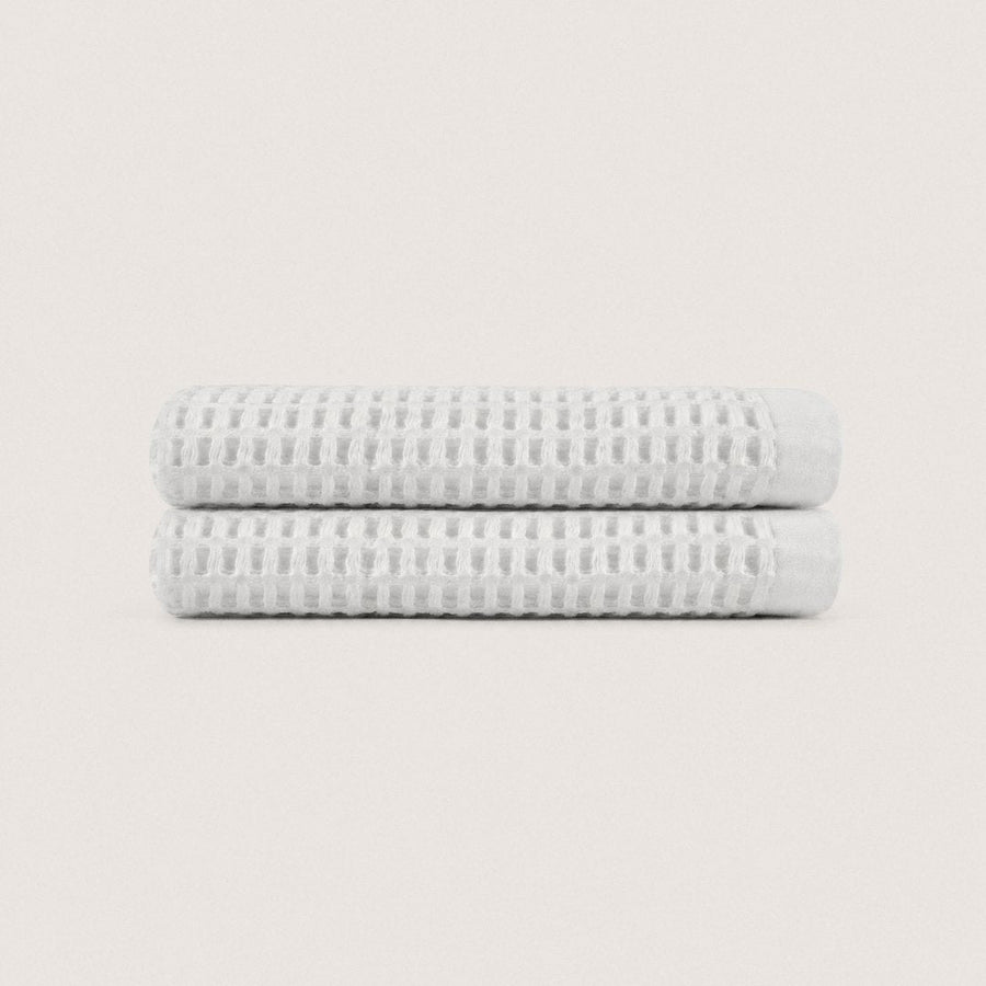 Cotton Waffle Hand Towels pack (Cloud White)