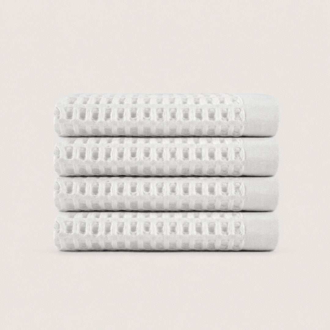 Cotton Waffle Washcloths pack (Cloud White)