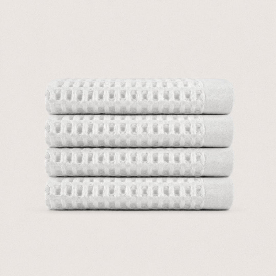 Cotton Waffle Washcloths pack (Cloud White)
