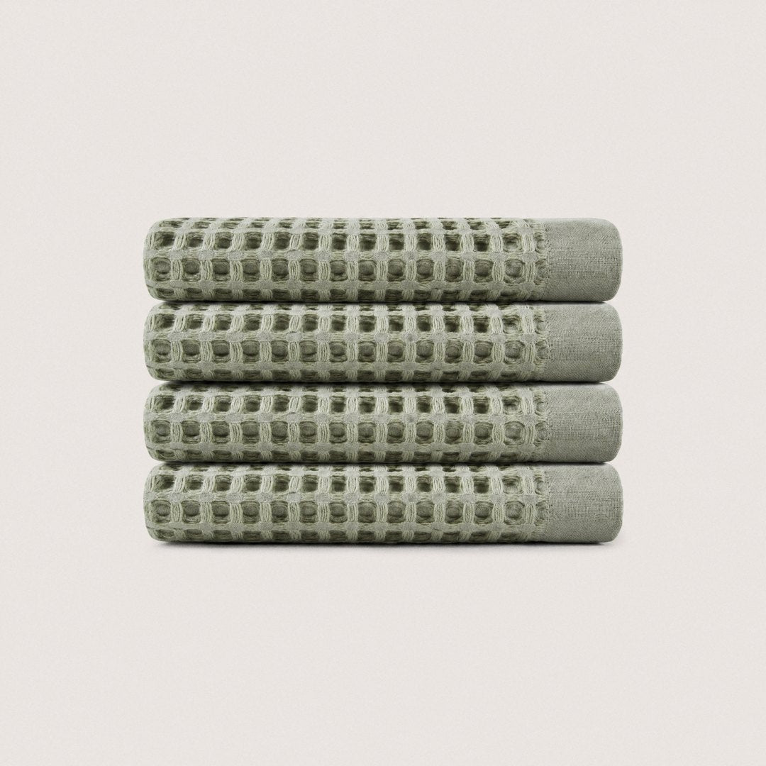 Cotton Waffle Washcloths pack (Sage)