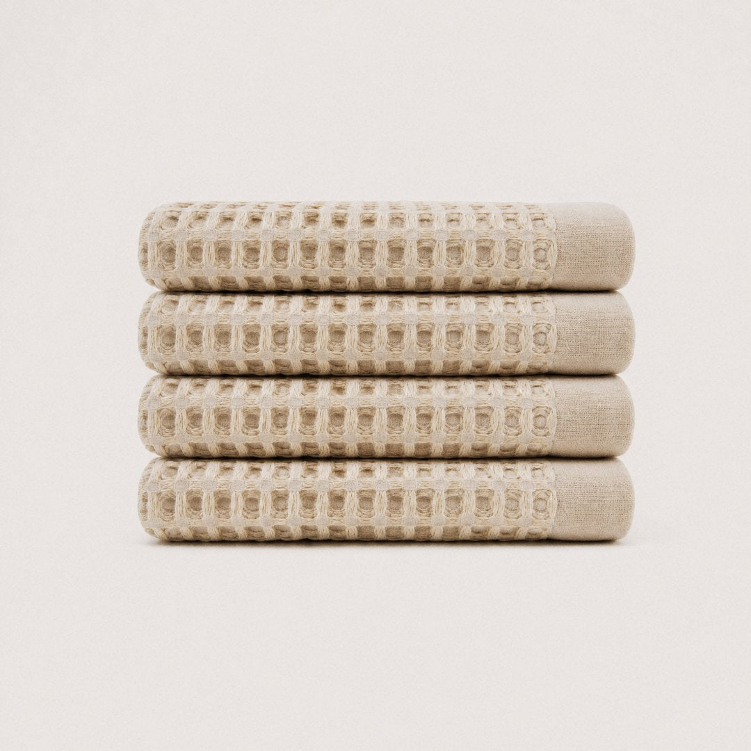 Cotton Waffle Washcloths pack (Sand)