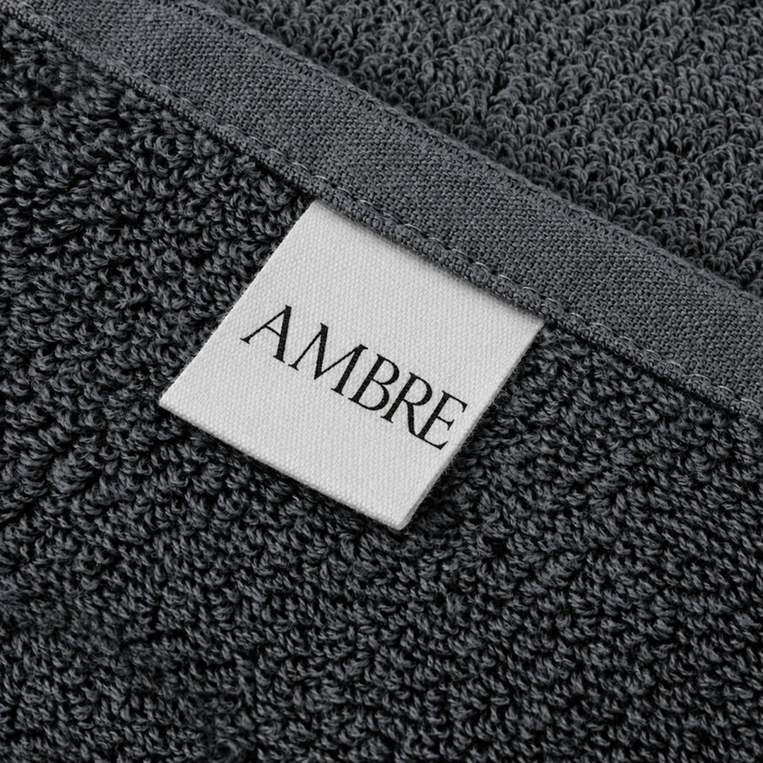 Woven Ambre label close-up (Charcoal)