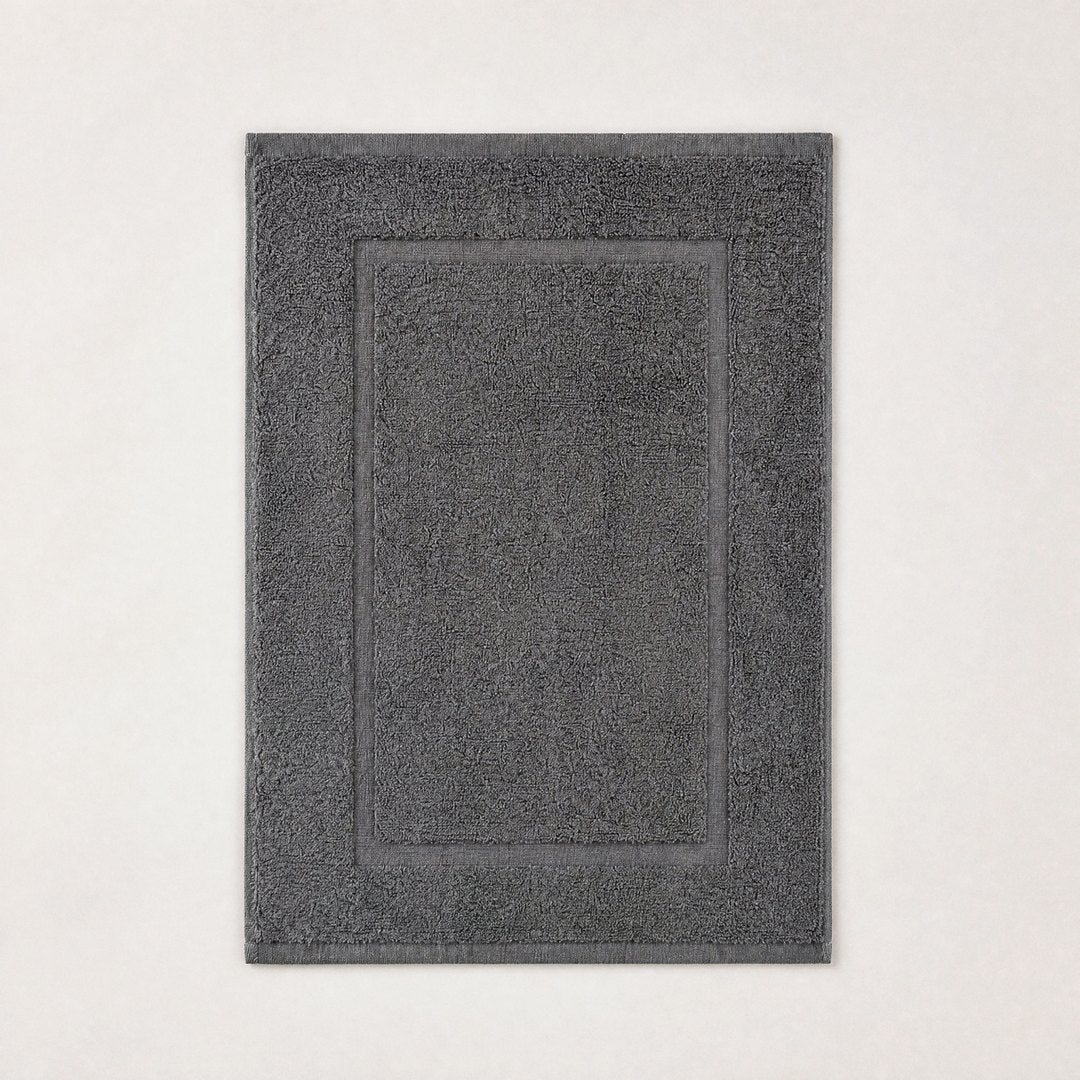 Cotton Bath Mat mat flat lay (Charcoal)