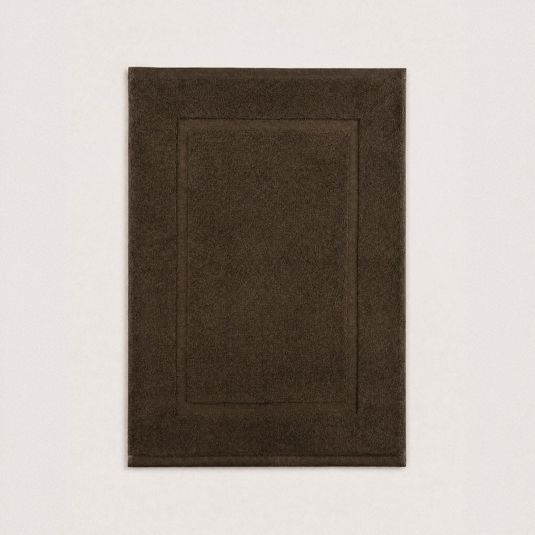Cotton Bath Mat mat flat lay (Espresso Brown)