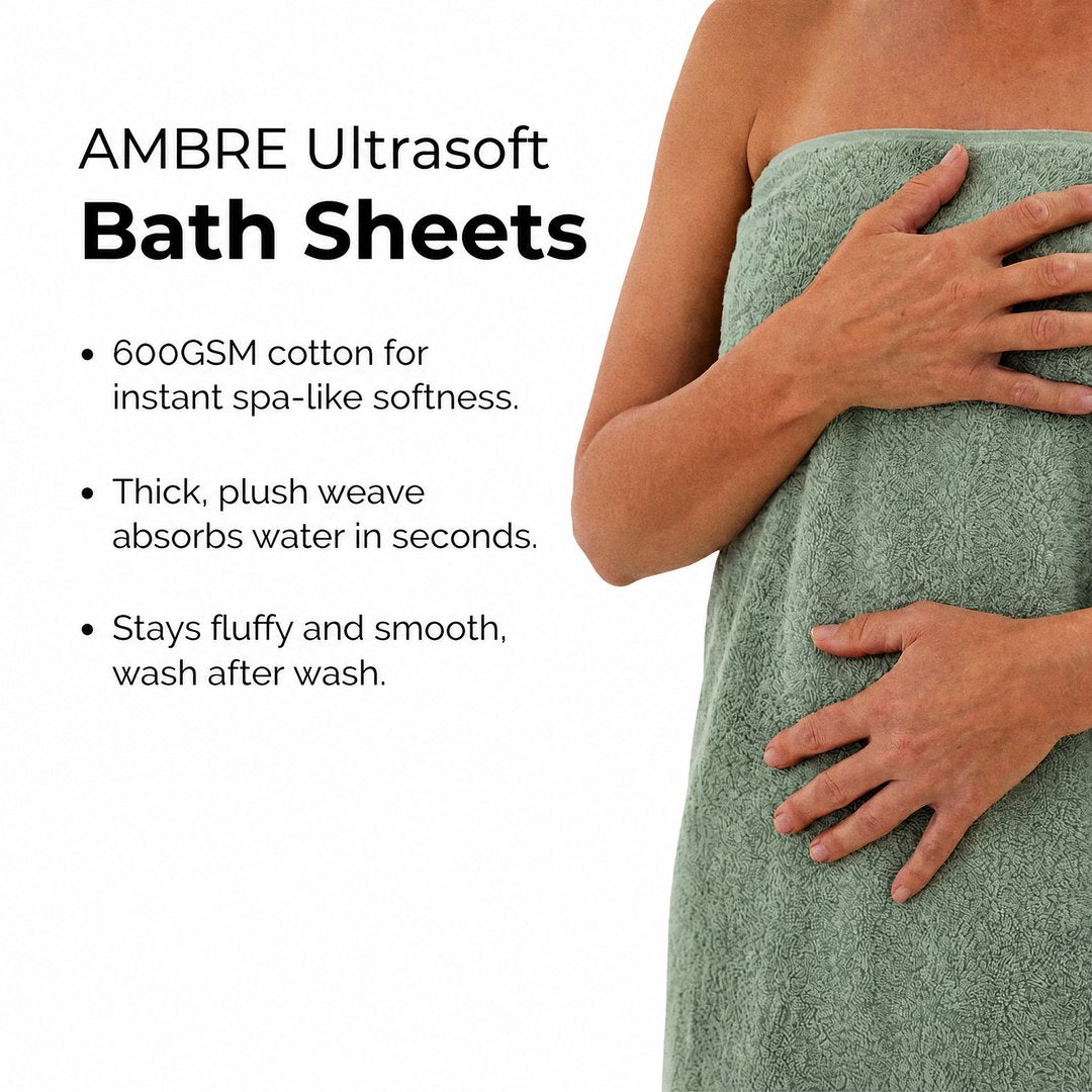 Ambre Ultrasoft bath sheets benefits (Sage)