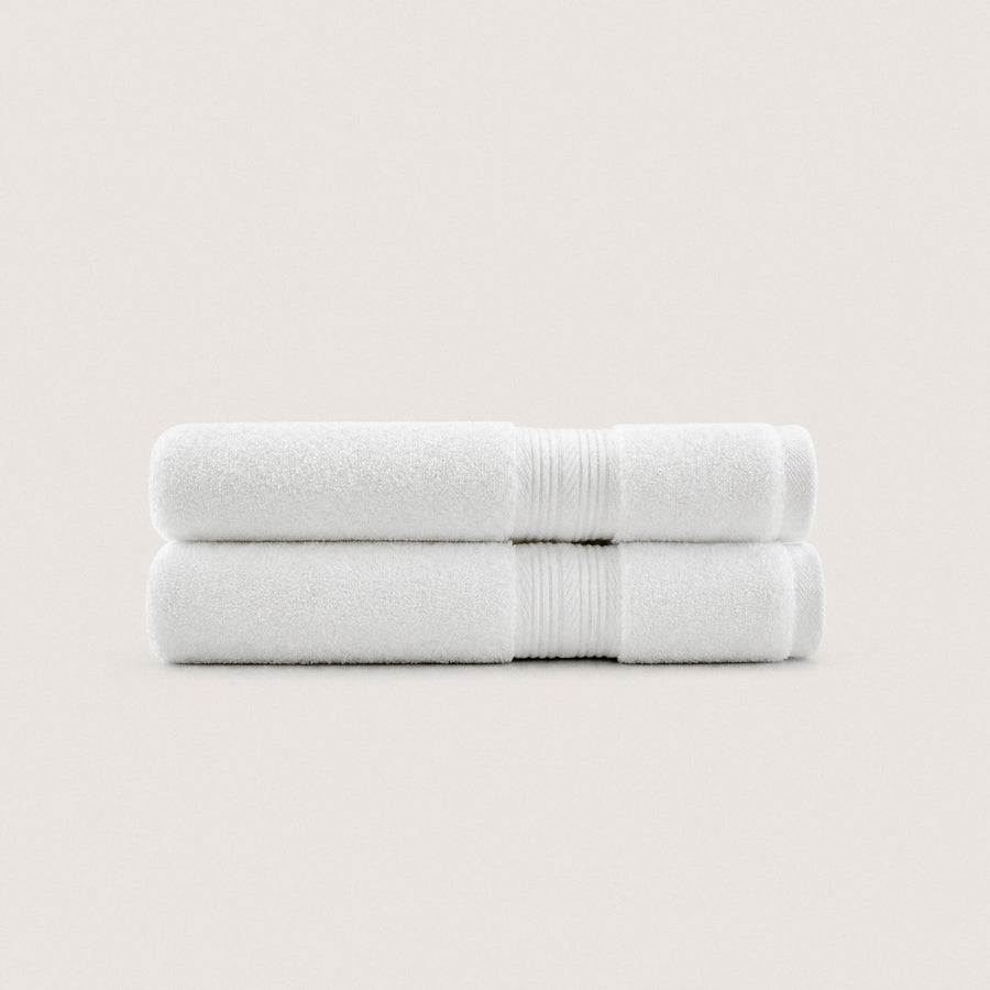 Two folded Ultrasoft hand towels (Cloud White)