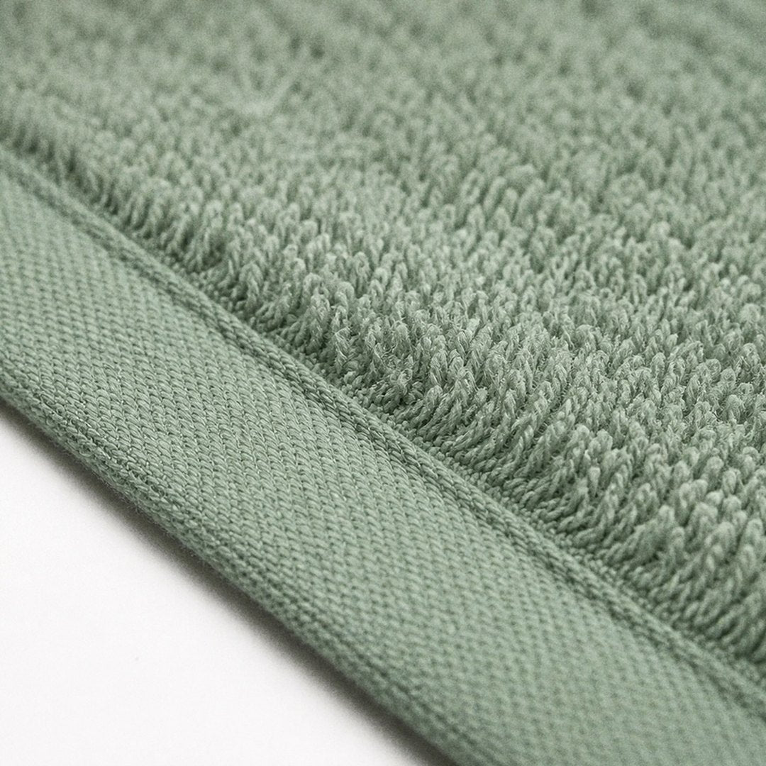 Towel hem close-up (Sage)