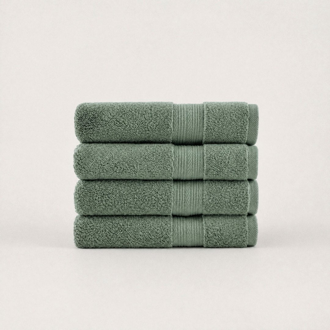 Four folded Ultrasoft hand towels (Sage)