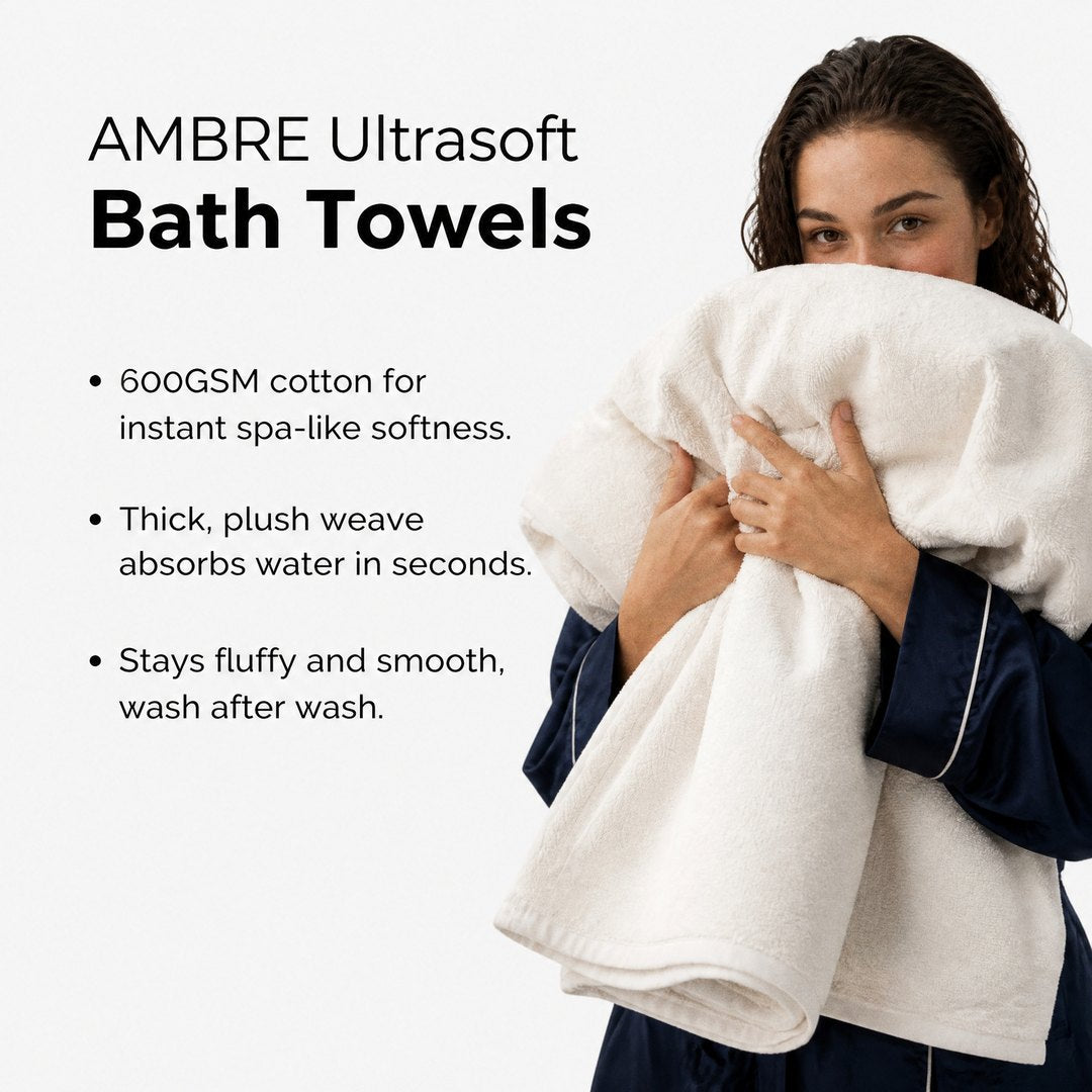 Ambre Ultrasoft bath towels benefits (Charcoal)