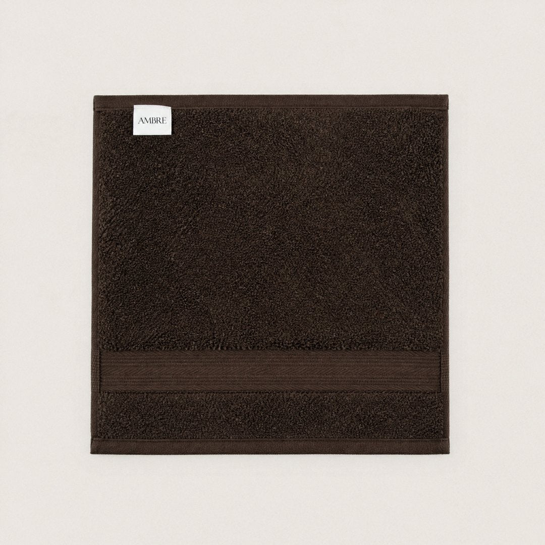 Washcloth laid flat (Espresso Brown)