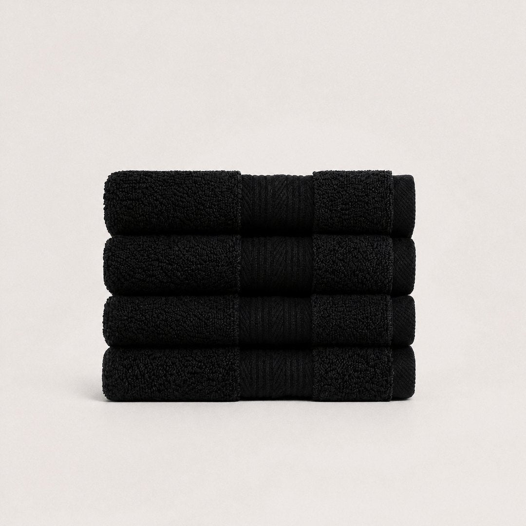 Ultrasoft 100% Cotton Washcloths 4 pack (Midnight Black)