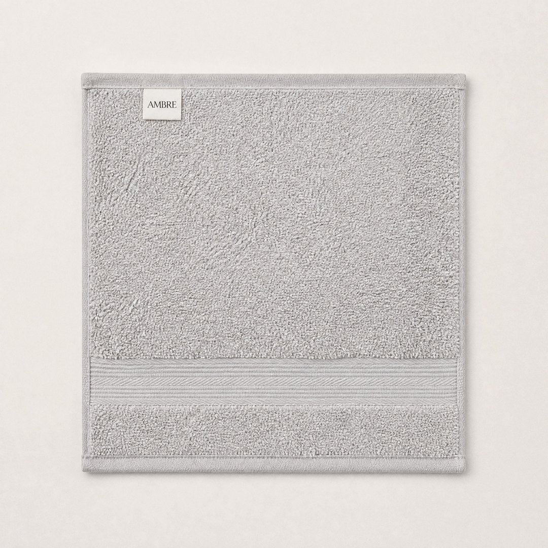 Washcloth laid flat (Stone Grey)